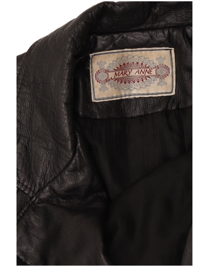 Jaqueta de couro feminina Mary Anne UK 18 XL preta