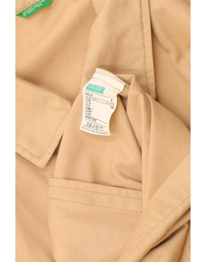 Jaqueta bomber masculina Benetton UK 38 algodão bege médio
