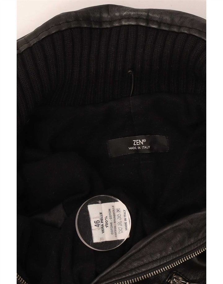 Jaqueta feminina de couro Zen IT 46 grande couro preto