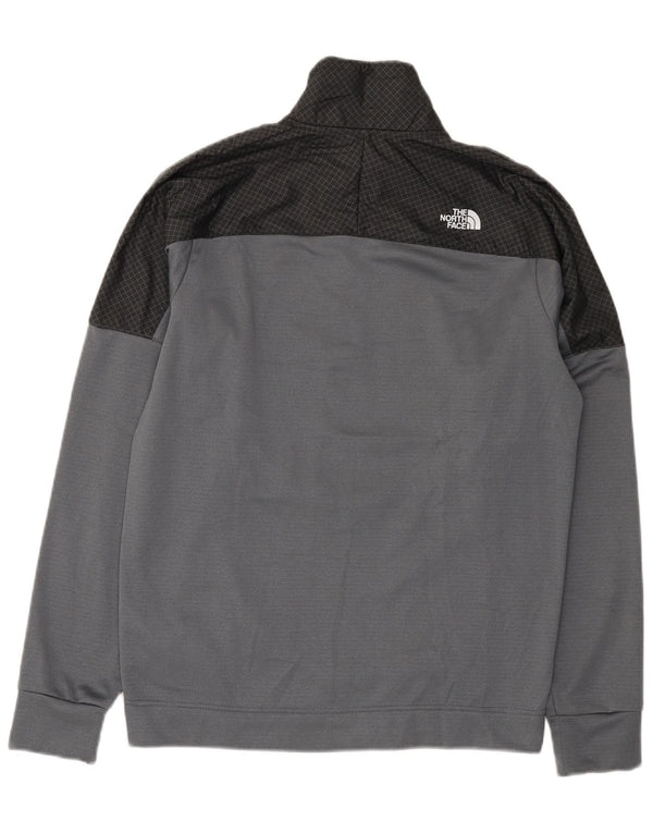 Suéter gráfico masculino The North Face, pequeno, cinza, bloco colorido