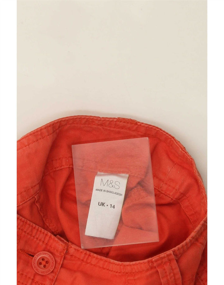 Shorts cargo feminino Marks & Spencer Reino Unido 14 grande W34 algodão laranja