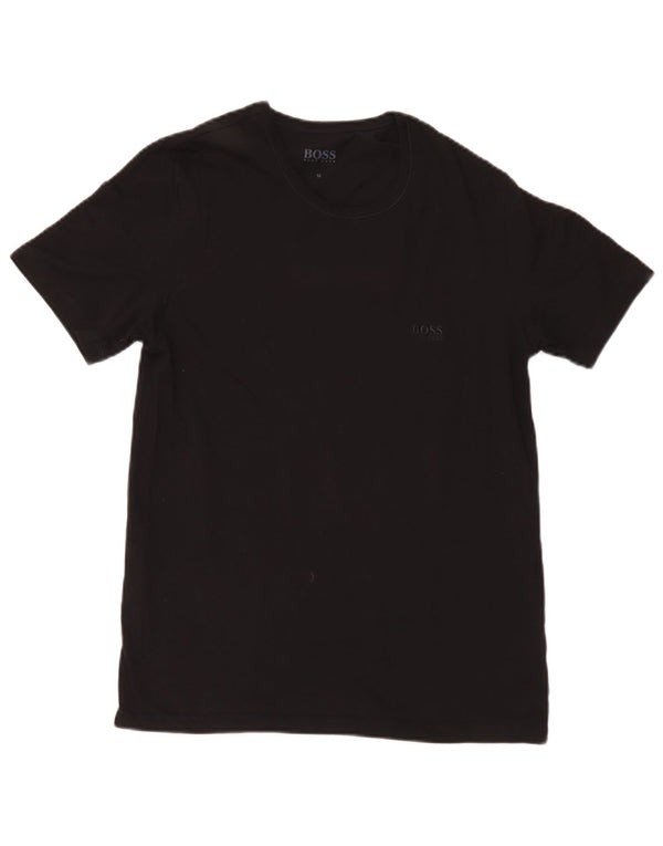 Camiseta masculina Hugo Boss Top médio algodão preto