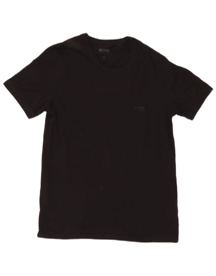 Camiseta masculina Hugo Boss Top médio algodão preto