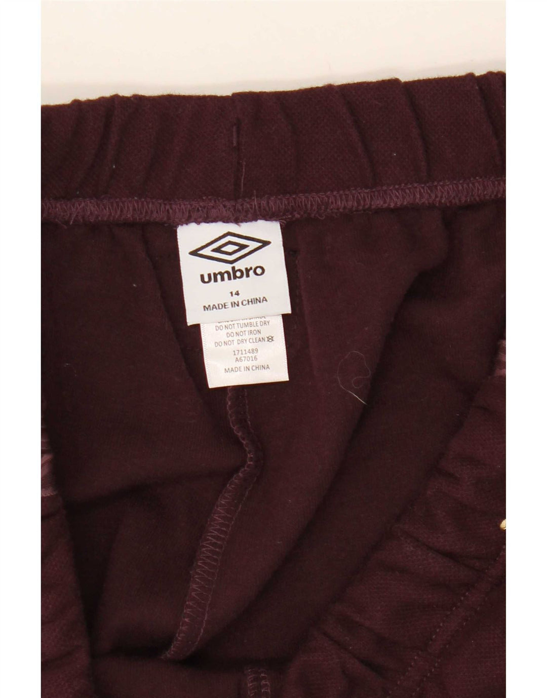 Calça de treino feminina Umbro UK 14 grande poliéster Borgonha