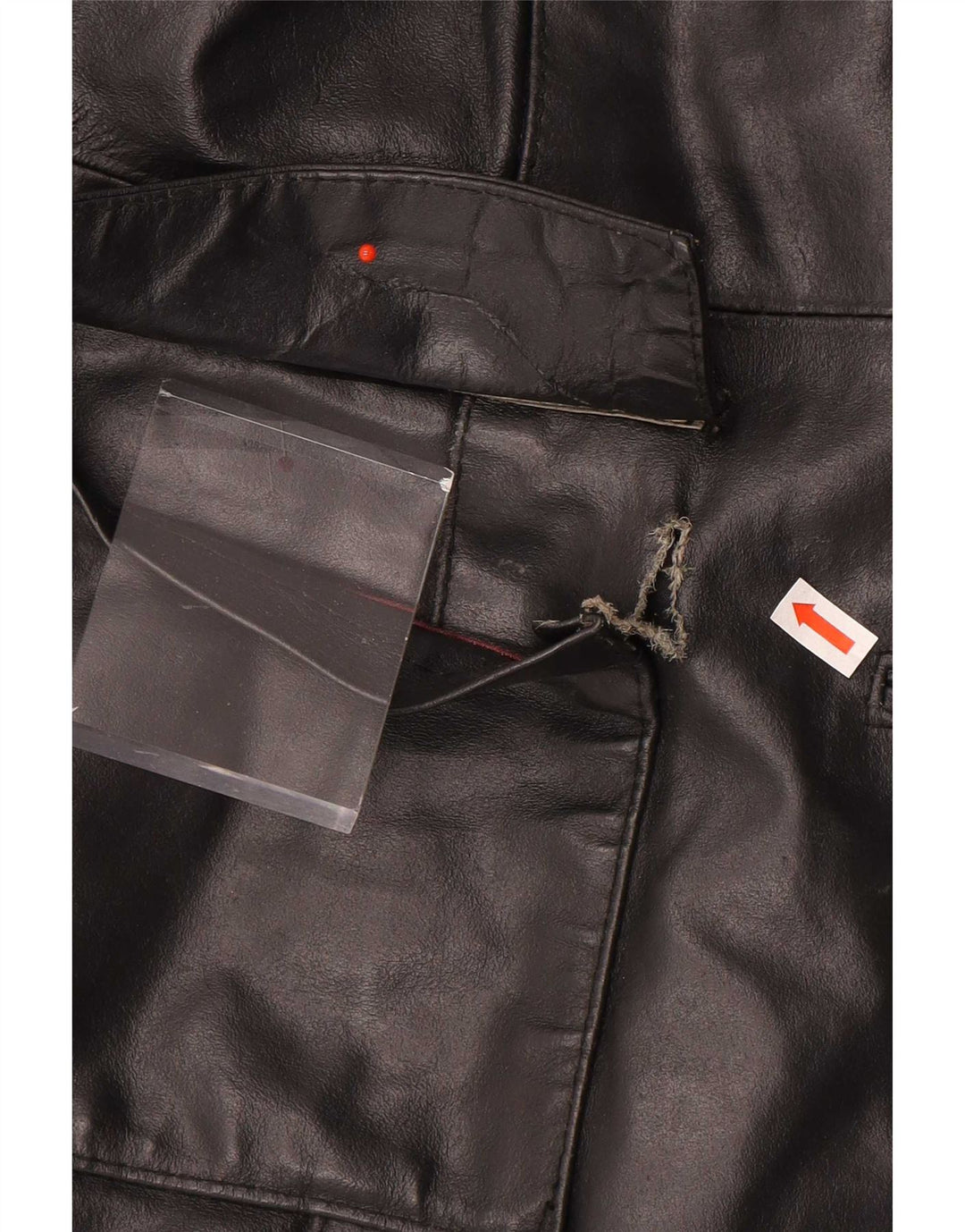 Casaco de couro feminino vintage UK 14 grande preto