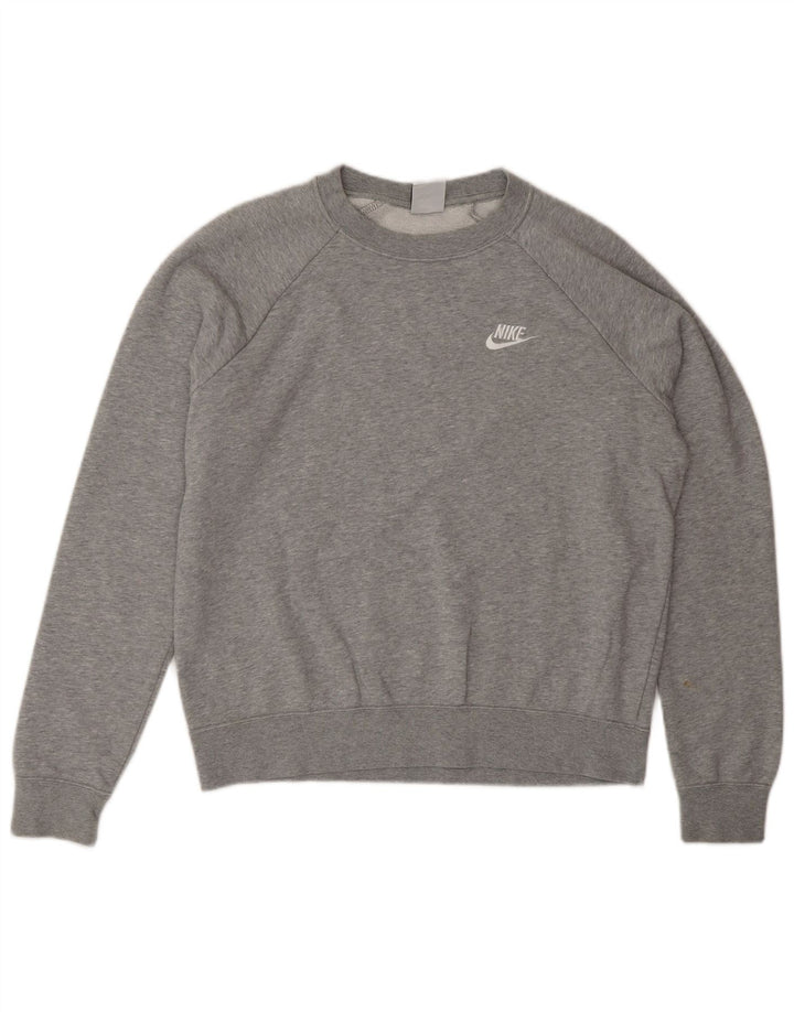 Moletom feminino Nike Jumper UK 14 médio cinza algodão