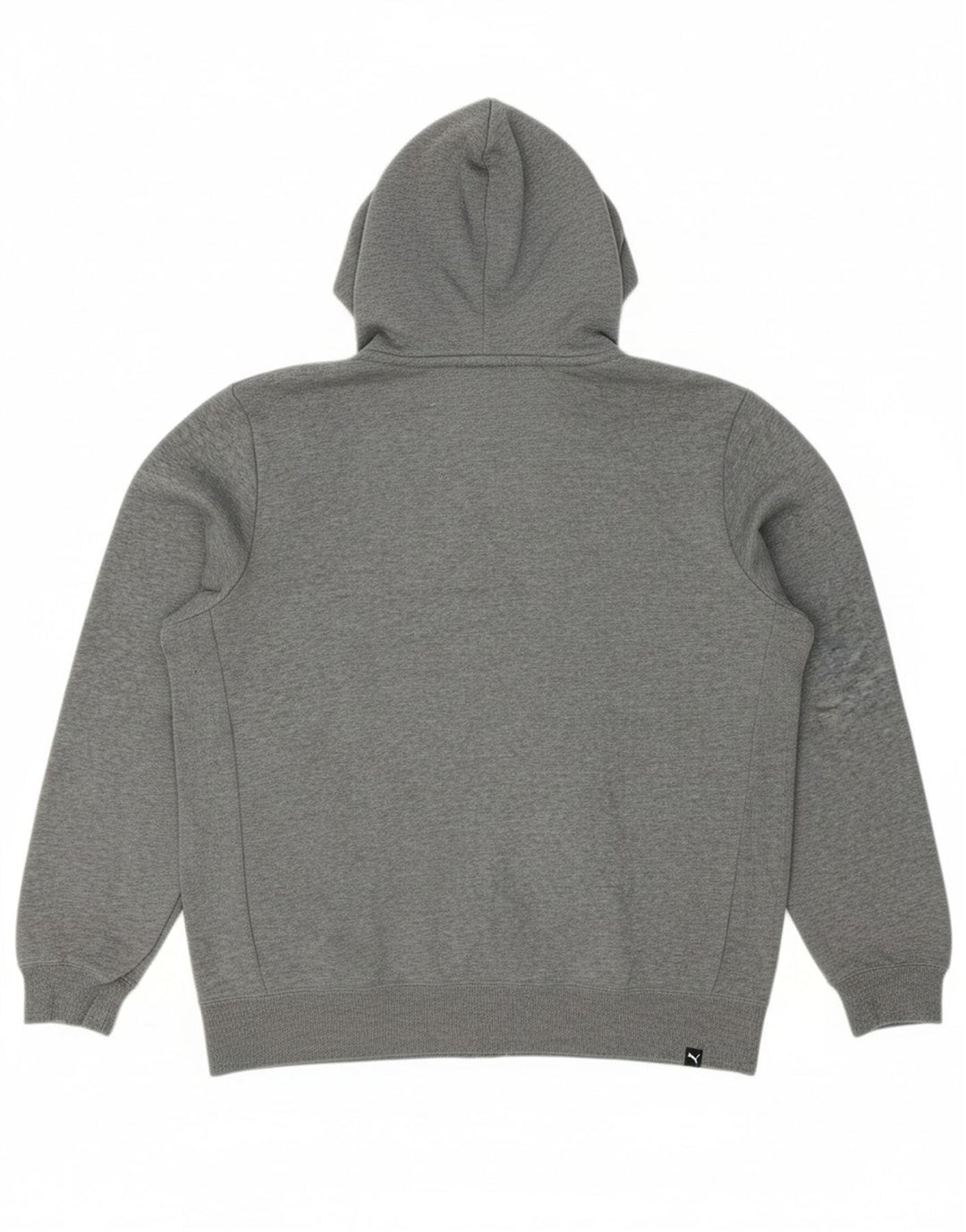 Suéter masculino PUMA com capuz e zíper gráfico grande algodão cinza