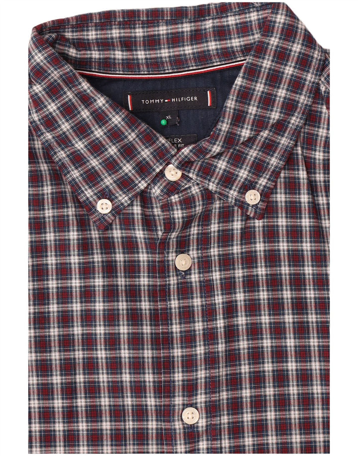 Camisa masculina Tommy Hilfiger Regular Fit XL azul marinho xadrez algodão