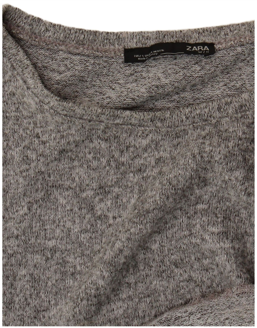 Zara Top feminino oversized manga comprida Reino Unido 10 pequeno cinza manchado