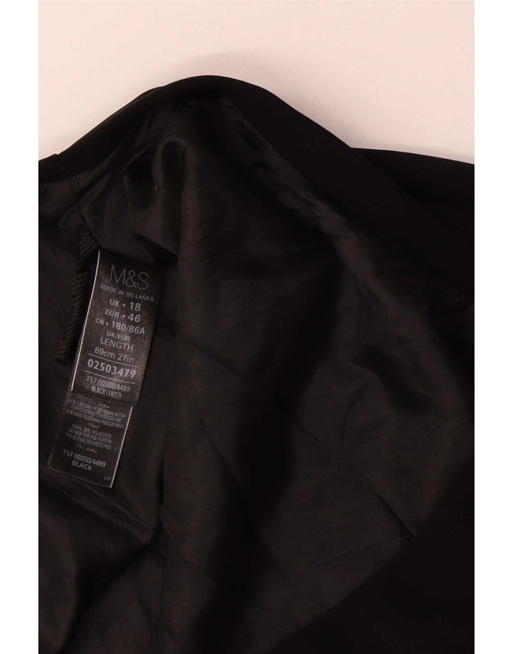 Saia feminina Marks & Spencer A-Line UK 18 XL W38 poliéster preto