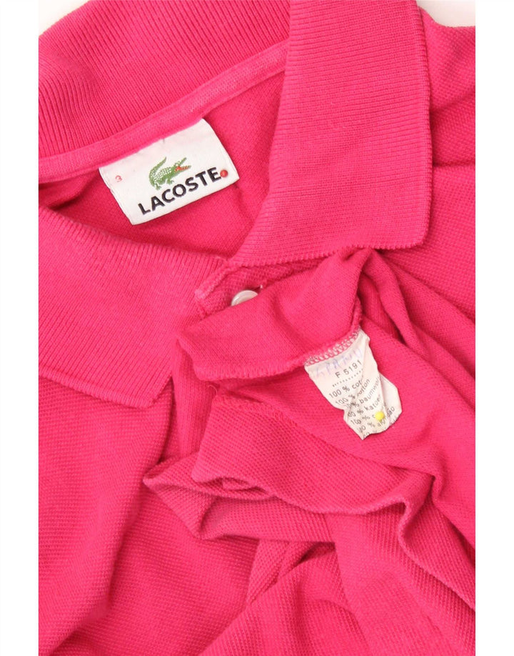 Camisa polo masculina Lacoste tamanho 3 pequeno algodão rosa
