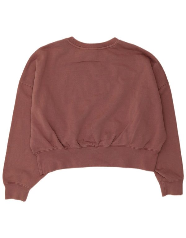 Adidas Womens Relaxed Fit Moletom Jumper Reino Unido 10 Pequeno Algodão Marrom
