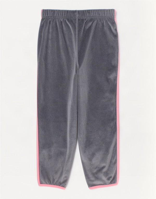 Adidas meninas calças de treino de veludo joggers 5-6 anos cinza