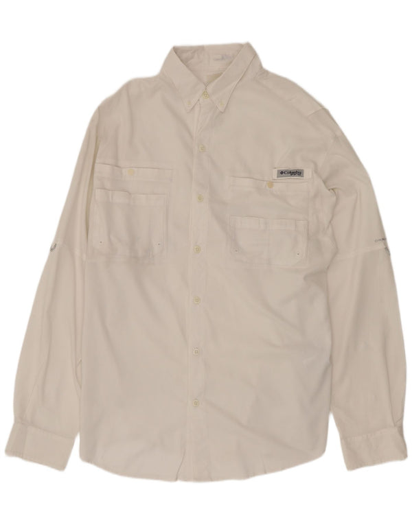 Columbia Camisa masculina média poliéster branco