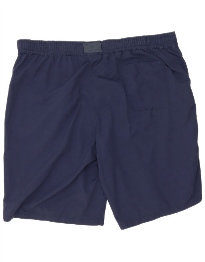 Shorts de natação masculino Lacoste tamanho 7 2XL azul marinho poliéster