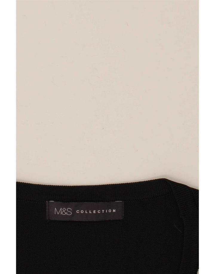 Blusa feminina Marks & Spencer UK 12 médio preto floral
