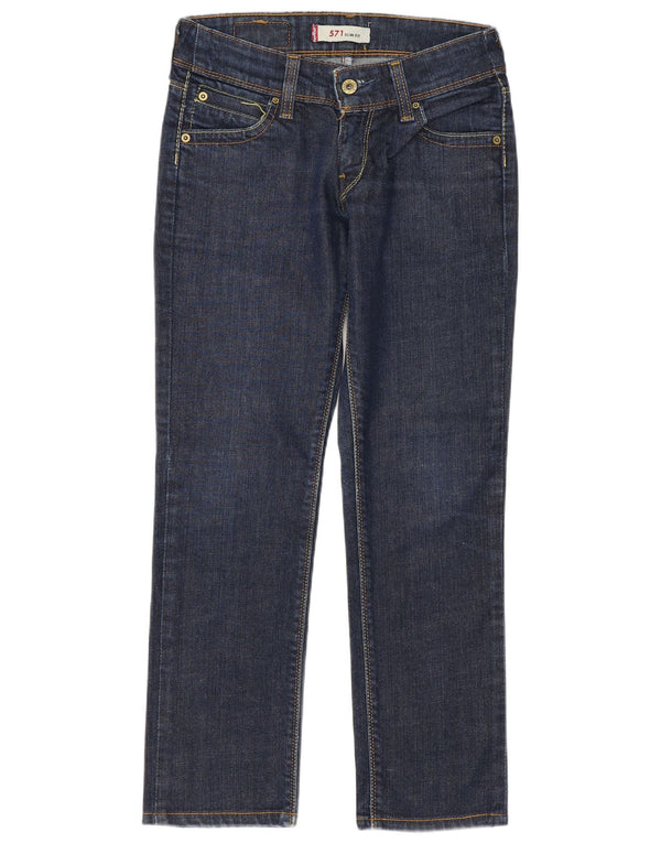 Calça jeans feminina Levi's 571 Slim W26 L26 azul algodão