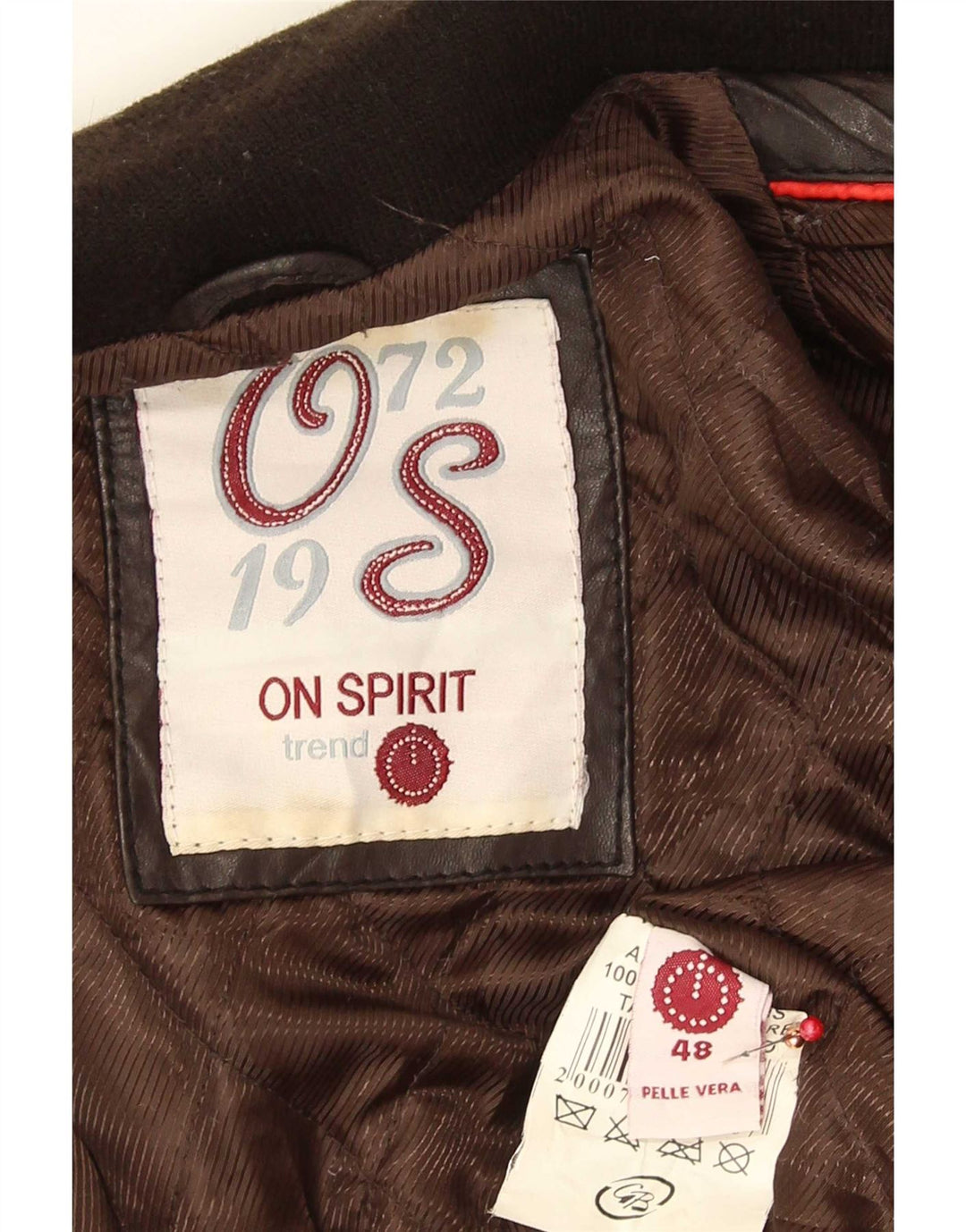 Jaqueta de couro masculina On Spirit IT 48 marrom médio