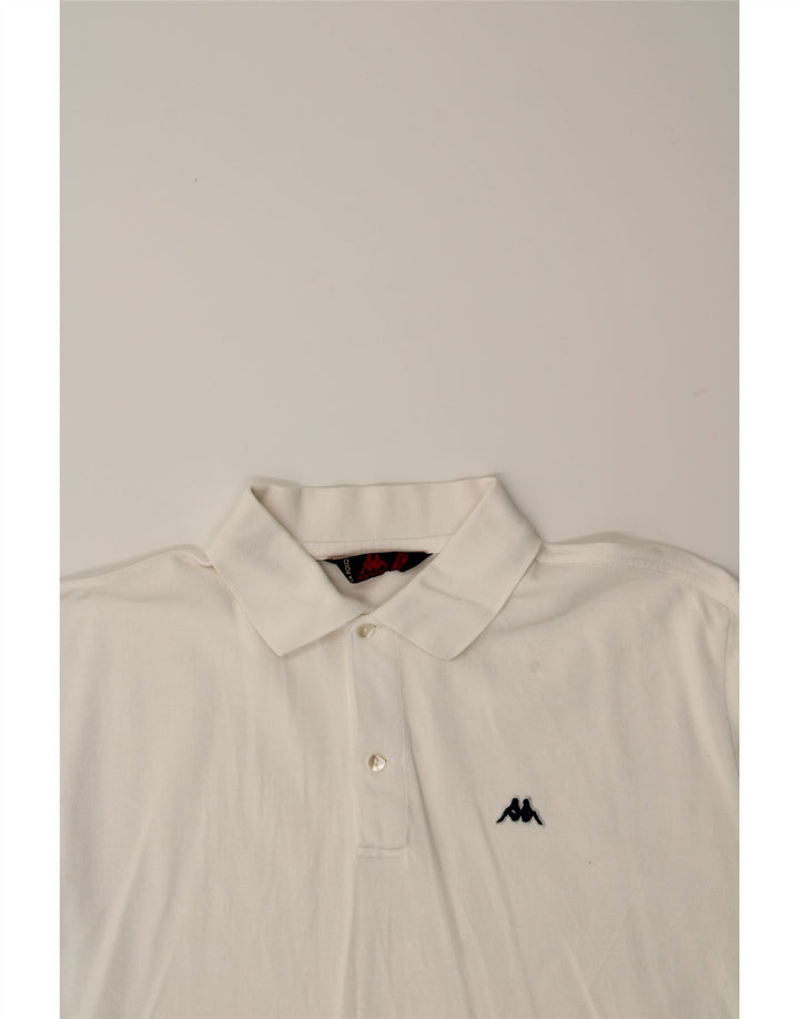 KAPPA Mens Polo Shirt Large White Cotton Vintage Kappa and Second-Hand Kappa from Messina Hembry 