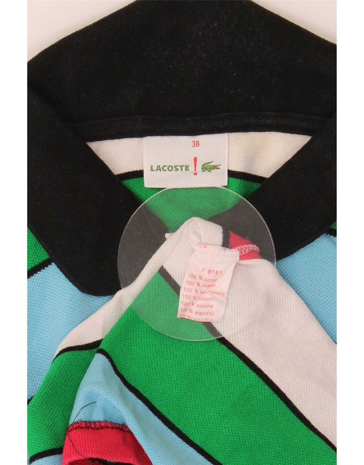 Camisa polo feminina Lacoste EU 38 médio algodão listrado multicolorido