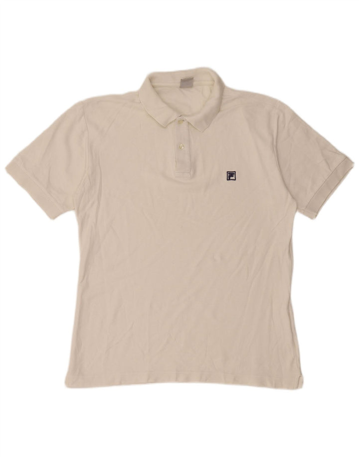 Camisa polo masculina Fila IT 50 médio algodão branco