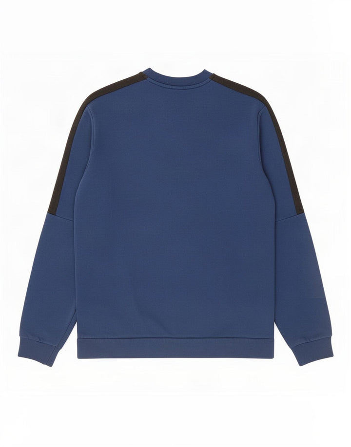 Adidas Mens Moletom Jumper Médio Azul Colorblock Algodão