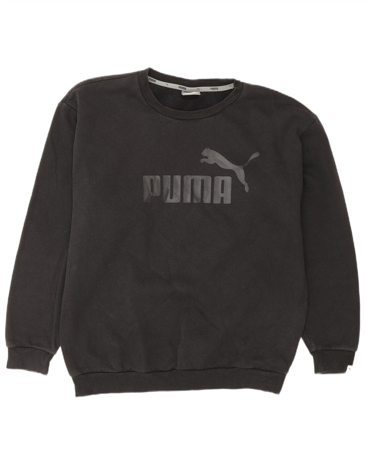 PUMA feminino solto ajuste gráfico moletom jumper Reino Unido 12 médio preto