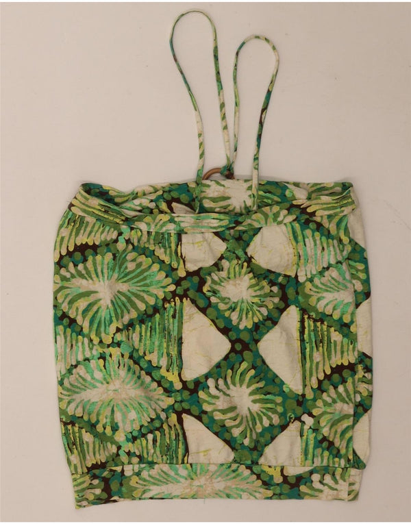 Top feminino Gap Halter UK 12 verde médio Argyle/algodão diamante