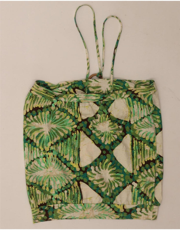 Top feminino Gap Halter UK 12 verde médio Argyle/algodão diamante