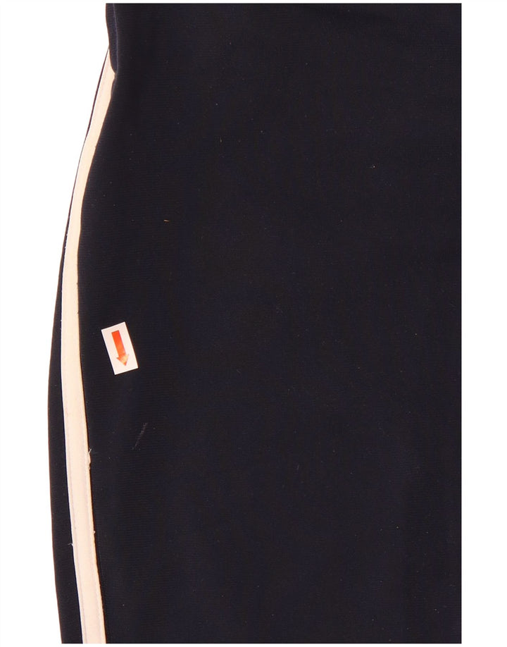 Calça de treino feminina Adidas UK 8/10 pequena azul marinho poliéster
