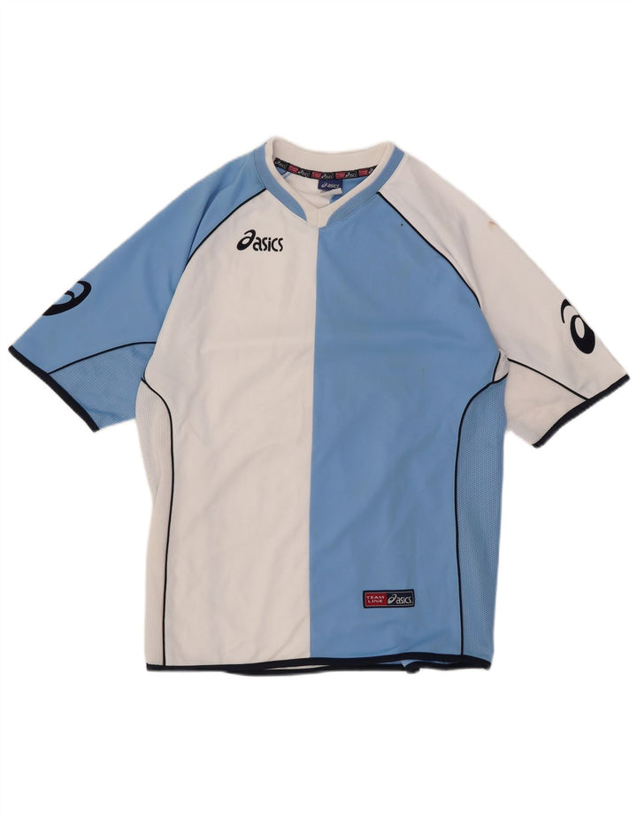 Camiseta Asics Masculina Graphic Top Médio Azul Colourblock Poliéster