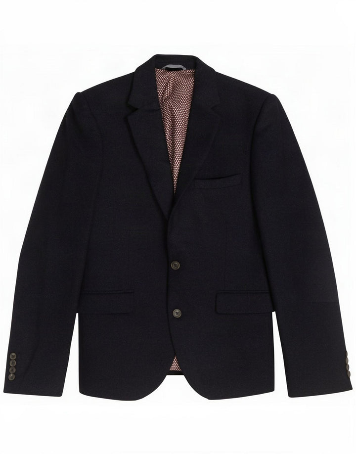 Jaqueta blazer masculina curta de 2 botões da Marks & Spencer Reino Unido 40 grande azul marinho