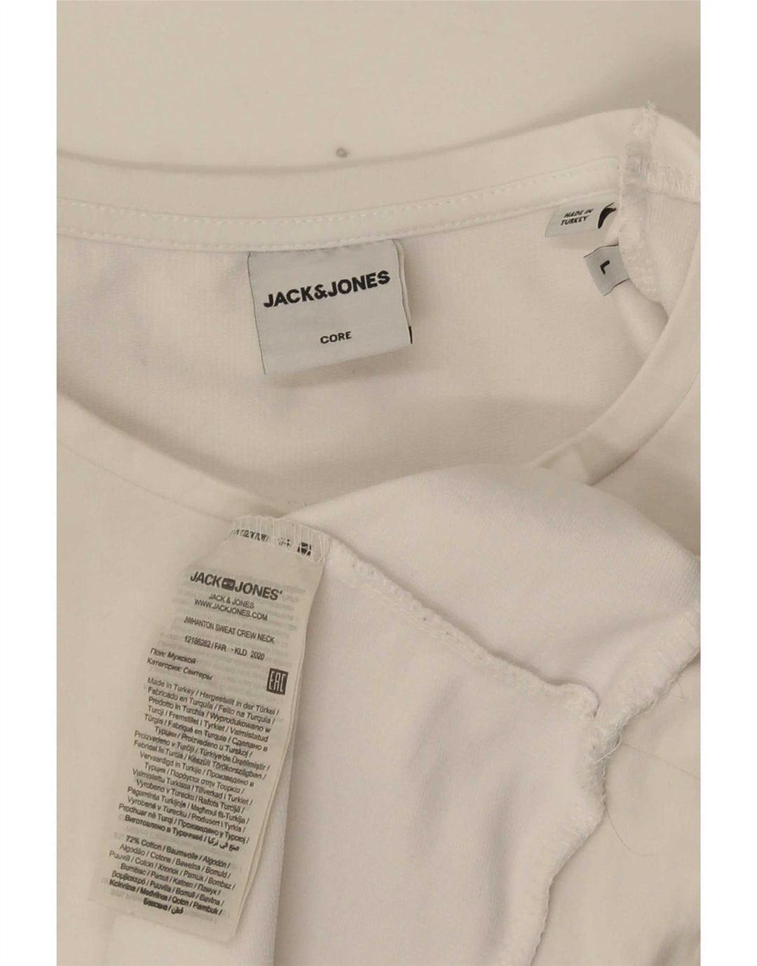 Jack & Jones moletom gráfico masculino jumper grande algodão branco