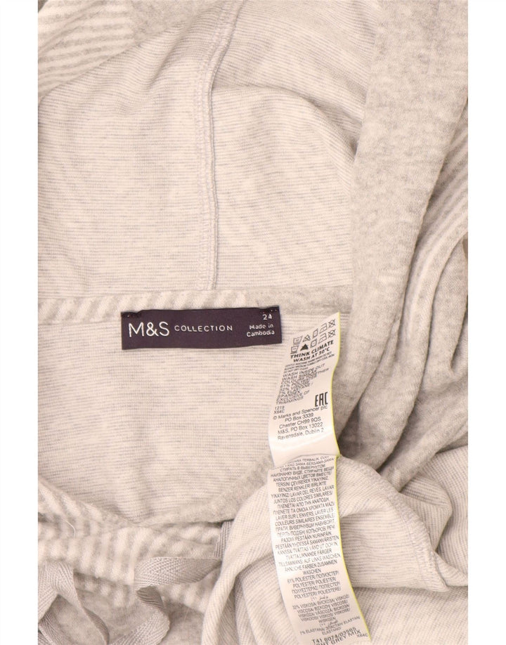 Suéter com capuz feminino Marks & Spencer Reino Unido 24 4XL cinza bolinhas poliéster