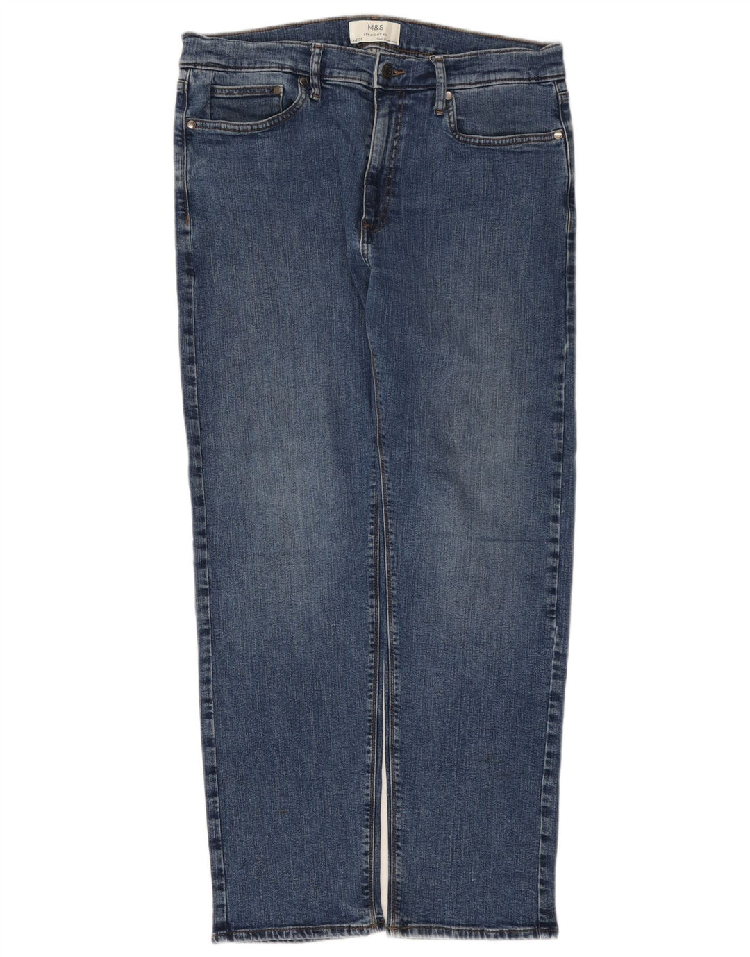 Jeans retos masculinos Marks & Spencer W34 L31 algodão azul