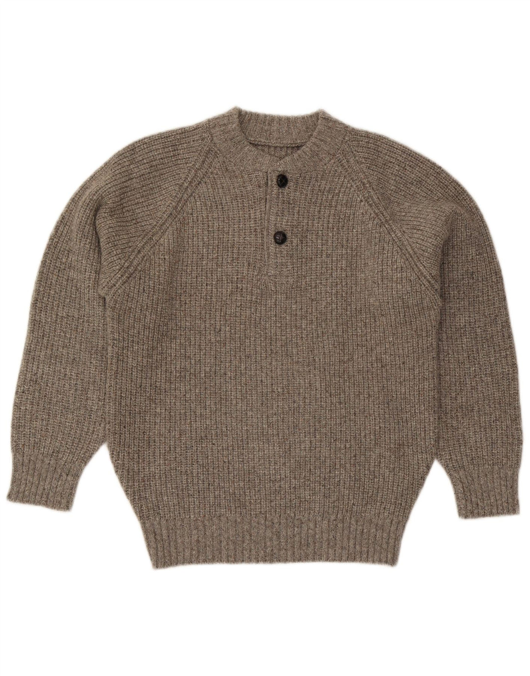 Suéter vintage masculino com gola redonda cinza médio
