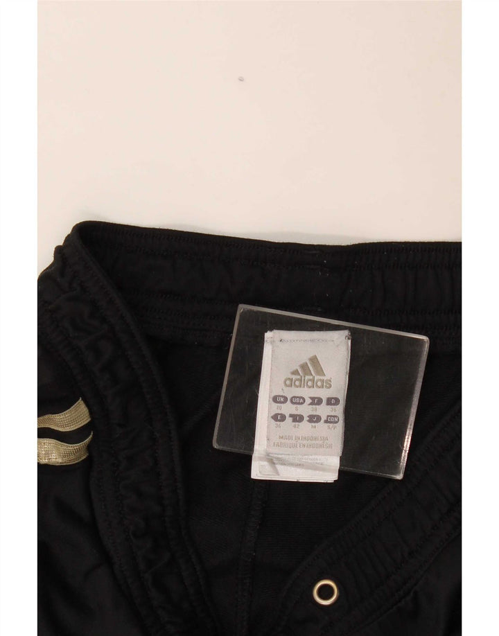 Calça de treino feminina Adidas UK 10 pequena poliéster preto