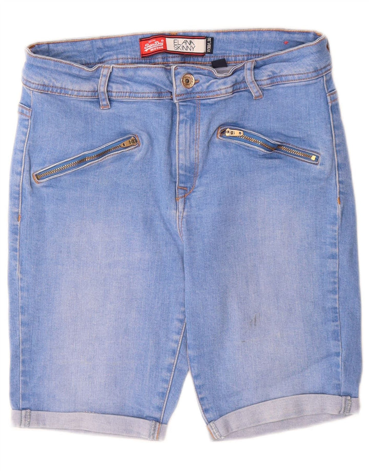 Superdry Womens Elana Skinny Denim Shorts W30 Médio Azul Algodão