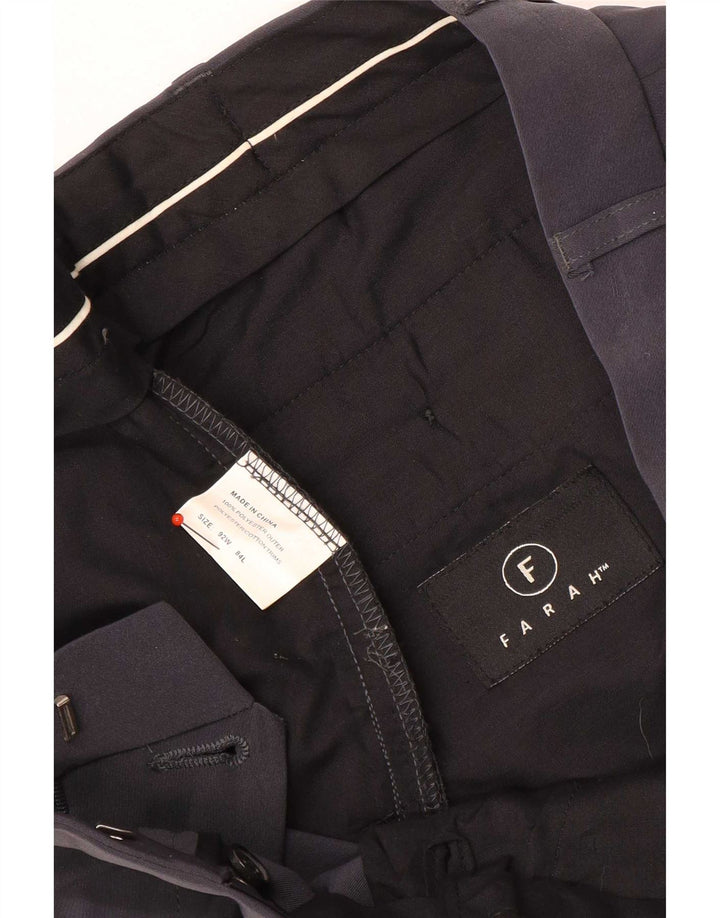 Calça masculina Farah de terno reto W34 L32 poliéster cinza