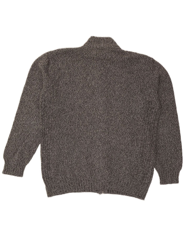 Suéter cardigã masculino Conte of Florence 2XL lã manchada cinza