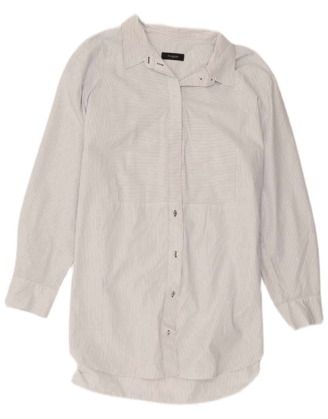 Vestido feminino Marks & Spencer Autograph Shirt UK 14 médio listrado branco