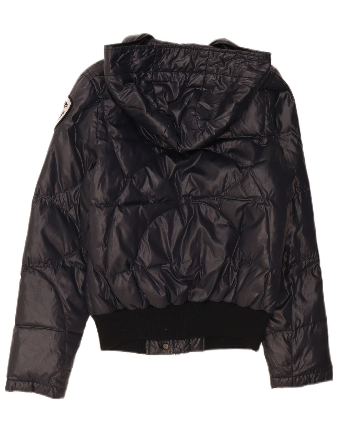 Jaqueta feminina acolchoada com capuz Blauer UK 14 médio azul marinho poliamida