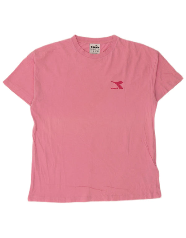Camiseta feminina DIADORA 13-14 anos 2XL algodão rosa