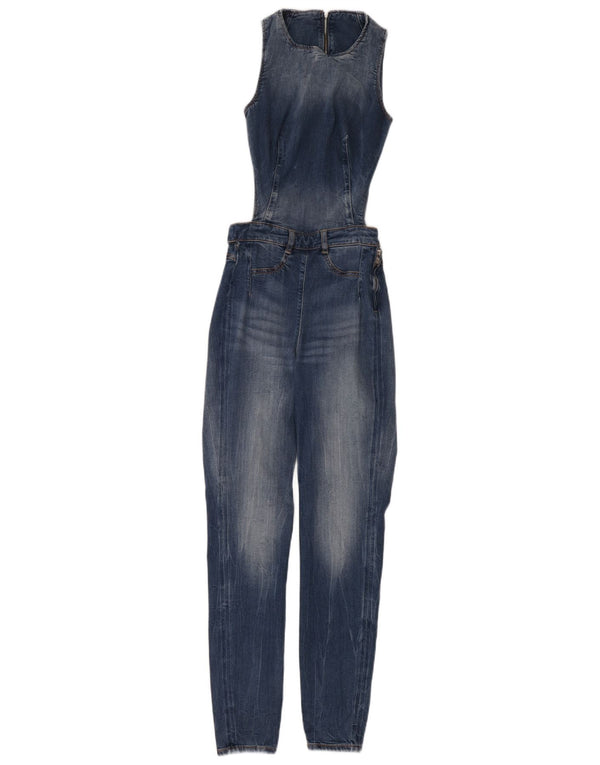 Macacão jeans feminino sem mangas Guess Reino Unido 12 Lyocell azul médio