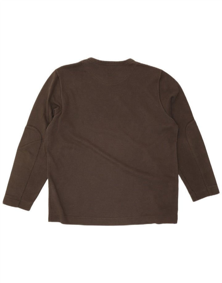 Hugo Boss Mens Top Manga Longa 2XL Algodão Cáqui