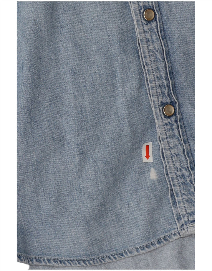Camisa jeans masculina RIFLE grande algodão azul