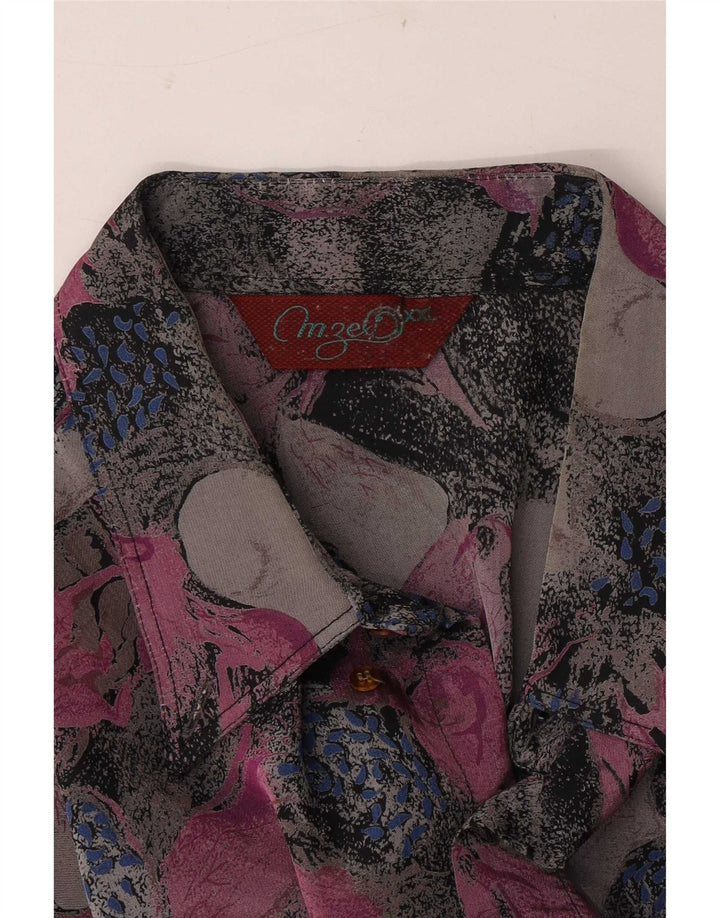 M.Zeki Camisa masculina de manga curta com padrão abstrato 2XL multicolorida