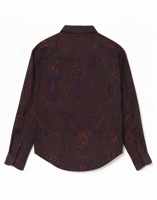 Blusa feminina vintage com gravata frontal Reino Unido 20 2XL verde paisley