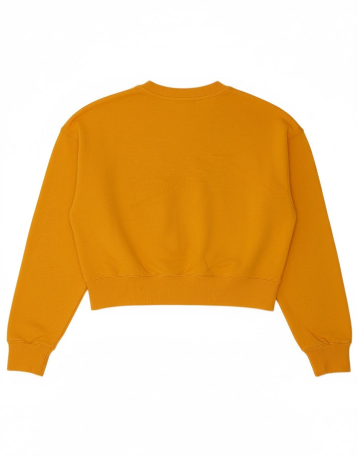 CHAMPION Suéter feminino cropped UK 14 algodão amarelo médio