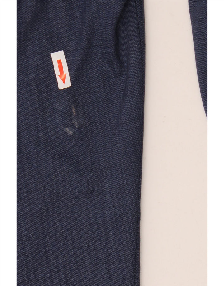 Calça masculina de ajuste regular Marks & Spencer W38 L29 lã azul